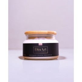 Orchard Peach Preserve Wooden Wick Candle | Hand-Poured Soy | Relaxing Scent | Long Lasting Burn | Thoughtful Gift Idea | 9 Oz (264g)