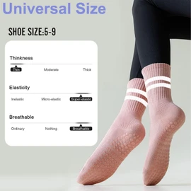 MCSWKEY Calcetines de Yoga Antideslizantes para Mujer, 10 Pares Calcetines de Pilates 5 Largos y 5 Cortos, Calcetas Yoga Antiderrapantes con Lunares