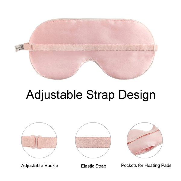 alittlecloud Sleep mask for Women Relieves Dry Eye ,Eye mask for Sleeping,Steam Eye mask,Warm Moist Heat and Ice Gel Eye Compress for Dry Eye,Steam Warm Eye Mask,Pink