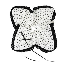 yueton 1 Pack Elegant Hair Scrunchies Elastic Hair Ropes Cute Floral Ponytail Holder Black Lace Hair Ties for Women