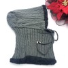 Wildebeest Winter Unisex Knitted Hoodies Scarf With Fur Hats