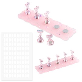 AKSIQIOL 2-in-1 Nail Holder for Painting & Press-On Nails,nail stand,nail holder,Magnetic Stand with Double-Sided Nail Glue – Ideal for DIY, Beginners, and Salon Use