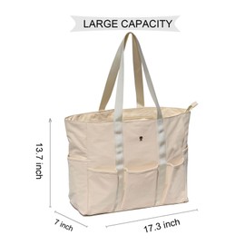 Utility Tote Bag Weekender Duffle Bag with 13 Pockets - Perfect for Travel, Work, Gym, Beach, Teachers, and Nurses