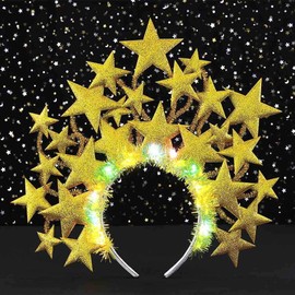 Zoestar - Diadema con luz de estrella, con luces LED, brillantes para el cabello, accesorios para fiestas y discotecas, para mujeres y niñas