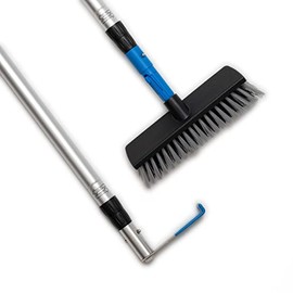 GRAB-IT Truck Bed Cargo Retriever Hook | Includes Vehicle Debris-Snow Broom | Multi-use Cargo Tool | Extends 6 feet