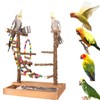 GOVNPJ Bird Play Stand - 14.2x10.2x16.9 Natural Wood Perch for