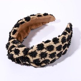 ZITULRY Raffia Knotted Headbands for Women Boho Straw Wide Top Knot Hairband Statement Rattan Woven Pom Pom Hair Hoop Summer Beach Holiday Party Hair Accessories for Girls Ladies Gifts