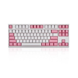 Leopold FC750RBT White/Pink TKL Bluetooth PD Double Shot PBT Mechanical Keyboard Cherry MX Red