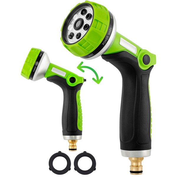 tillvex Garten-Handbrause Premium 10 Funktionen | für alle gängigen Gartenschlauch-Systeme