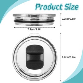 Tumbler Lids for Yeti, 2 Pack 20 oz Replacement Lids with 3 Magnetic Slider Compatible for YETI 20 oz Tumbler, 10/24 oz Mug and 10 oz Lowball, Slider Switch Spill Proof Tumbler Cover(Black/White/Pink)