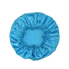 2 Pcs Satin Hair Bonnet for Sleeping Silk Bonnet Sleep Cap Hair Wrap for Women Curly Natural Hair (Blue)