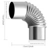 Takelablaze 4PCS Elbow Pipe 90 Degree Chimney 2.36" Stainless Steel
