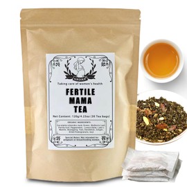 Fertile Mama Tea - Organic Fertility Tea for Women, 4.23oz/30 Teabags Supports for Her & Hormone Balance, Mint, and Red Raspberry Leaf - Caffeine Free (1Bag (30 teabags))