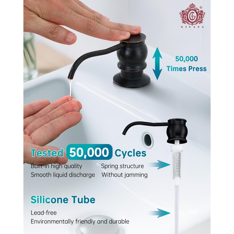 Brass Kitchen Soap Dispenser, Oil Rubbed Bronze in Sink Liquid