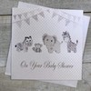 White Cotton cards'On Your Baby Shower, handgefertigt, Weiß