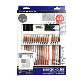 Daler Rowney 644500410 Drawing Pen Set, Anthracite, Assorted, Sketching 40 Pieces