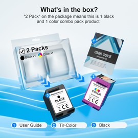 62XL Ink Cartridges Black and Color Replacement for HP Ink 62 HP 62 Ink Fits for Envy 5540 7640 5640 5660 7645 5549 OfficeJet 5740 5746 8040 OfficeJet Mobile 250 200 Printer (2 Pack)