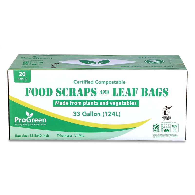 Compost Bags 33 Gallon Compostable Trash Bags, Extra Thick 1.1