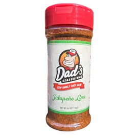 Dad’s Seasonings Jalapeño Lime Rub & Seasoning - Spicy BBQ Seasoning with Citrus Kick – Bold All-Purpose Blend for Chicken, Beef, Pork, Seafood & Tacos - Made in USA (4.8oz)