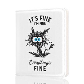 Womens Wallet, RFID Small Slim Wallet for Women, Cute Bifold Leather Pocket Credit Card Holder Ladies Mini Purse with Zipper Coin Pocket & ID Window, White Cat