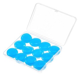 Set of 12 Earplugs, Waterproof Snoring Sleeping Silica Gel Swimming Waterproof Noise Reducing Sleeping Ear Plugs Washable Reusable Swimming Studying Sleeping Aircraft Protection White Box Included (Blue)