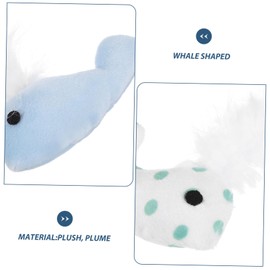 CIYODO 4pcs Interactive Cat Toys Plush Whale Shaped Kitten Toy Cat Chewing Toy Biting Toy for Indoor Cats