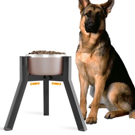 SHAINFUN Raised Dog Bowl Stand for Large Dogs 11" Height Adjustable Width 7-10.6" Single Tall Elevated Dog Bowls Stand, Food & Water Feeder Bowl Holder for Large Breeds (Bowl Not Included)