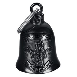 MOCY BELL - Clochette Moto Saint-Christophe Bonne Route Guardian Gremlin Mocy Bell Acier Stainless Steel Black