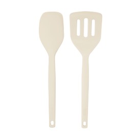 Tovolo Elements Silicone Spatula Turner Set Kitchen Utensils Heat Resistant 600F Easy Clean Dishwasher Safe Nonstick Spatula Turner Bundle Cookware for Cooking Baking Mixing Tools, Oatmeal