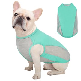 Kuoser Dog Cooling Vest, M Dog Shirts, Breathable Summer Pet Jacket, Lightweight Sun Protection Coat, Outdoor Clothes for Small Dogs, Essential Heat Relief Clothing Blue