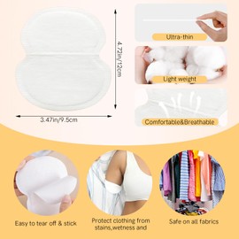 100 PCS Underarm Sweat Pads for Women & Men - Unscented, Invisible 0.03" Thin Design Armpit Sweat Pads, 4.72x3.47" Size with 10-Pack Portability for Commute & Travel