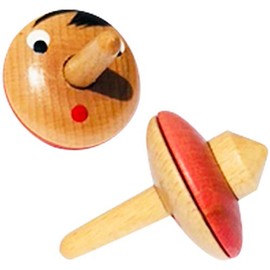 GICO Pinocchio 6465 Wooden Spinning Tops Made in Italy Pack of 2