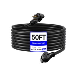 VEVOR Welder Extension Cord 30 Amp 50 Feet, NEMA 6-50 Plug 10/3 AWG 3 Prong 250V 7500W Heavy Duty Welding Cable for MIG, Lincoln, Plasma, Miller, TIG