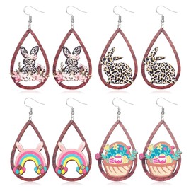 Easter Basket Stuffers Easter Bunny Earrings for Women Peep Rabbit Drop Dangle Earrings Easter Basket Essentials Jewelry