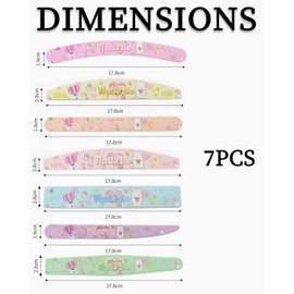 Zeayebsr 7-Piece Nail File Set, Professional Nail Files, Double-Sided for Gel Nails, Cute Bunny Pattern, Acrylic Nails and Natural Nails, Buffer for Filing, Polishing and Shine Nails, for Home and