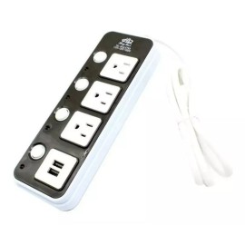 bossco.fc Barra Multicontacto Extencion 3 Enchufes Interruptor Con Usb