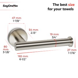 SAYONEYES Brushed Nickel Toilet Paper Holder Wall Mount –SUS304 Stainless Steel Rotate Proof Modern Toilet Tissue Roll Holder – TP Holder for Bathroom, Kitchen, Washroom – 3 Pack