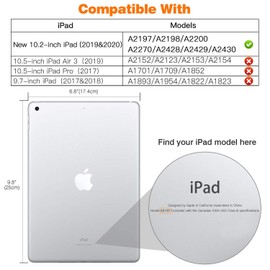 MoKo MoKo Case for iPad 9th Generation 2021/ iPad 8th Generation 2020/ iPad 7th Generation 2019, Soft Translucent TPU Frosted Back Cover Slim iPad 10.2 inch Case with Stand, Auto Wake/Sleep, Rose Gold