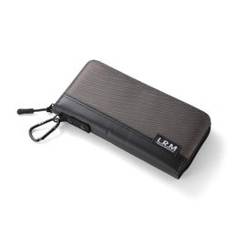 Naru Ballistic Nylon, Round Zipper, Long Wallet, Men's, Women's, Carabiner Included, Large Capacity, Thin, Coin Purse, Card Case, Stylish, Popular, Brand, gray