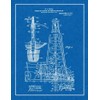 Combination Standard and Hydraulic Drilling-rig Patent Print Blueprint with Border