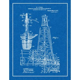 Combination Standard and Hydraulic Drilling-rig Patent Print Blueprint with Border (5" x 7") M12426