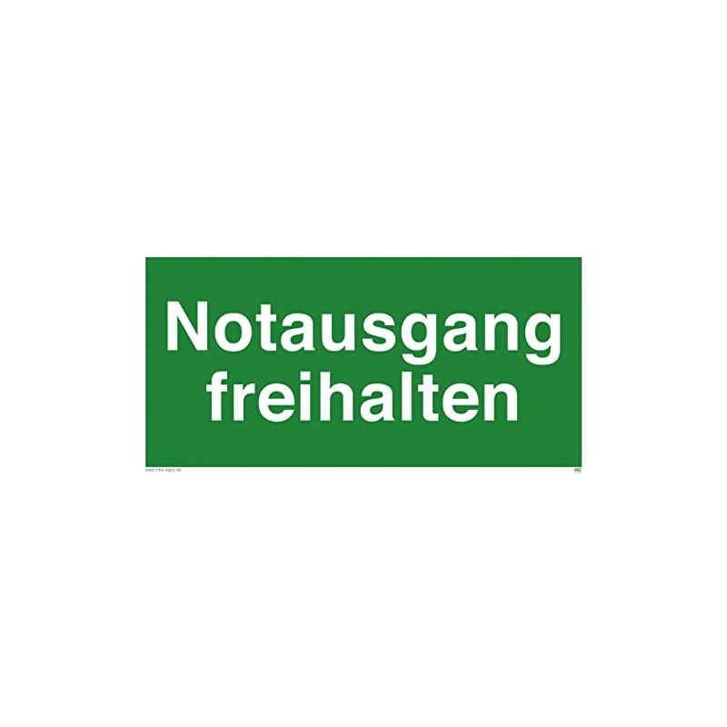 Fluchtweg Emergency Exit Sign Sticker "Notausgang freihalten" ISO 7010 |