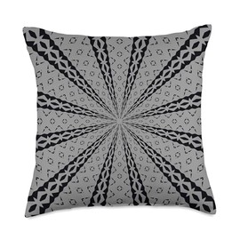 Star Effect Geometric Symmetrical Pattern Black Cut Out Throw Pillow