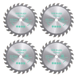 Kozelo 4pcs Circular Saw Blade - [4-1/2 Inch x 24 Teeth x 3/8 Inch Arbor] Tungsten Carbide Tipped Table Miter Saw Blades for Wood Aluminum Soft Metal Use | Silver Tone