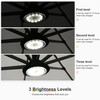 PURPLE LEAF Patio Umbrella Light with Remote Control Rechargeable with