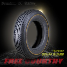 Grand Ride FREE COUNTRY 3 Premium Trailer Tires ST175/80R13 8PR Load Range D w/Side Scuff Guard