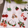 XNHIU 9 Pairs Christmas Dangle Earrings Christmas Tree Bow Jingle