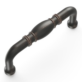 Hickory Hardware 1 Pack Solid Core Kitchen Cabinet Pulls, Luxury Cabinet Handles, Hardware for Doors & Dresser Drawers, 3 Inch Hole Center, Vintage Bronze, Williamsburg Collection