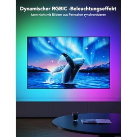 Govee Govee LED TV Hintergrundbeleuchtung 4.6M, RGBIC LED Streifen fr 70-80-Zoll TVs, Steuert durch Bluetooth und Wi-Fi, Funktioniert mit Alexa & Google Assistant, 11 Musikmodi, 99+ Szenenmodi