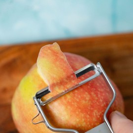 Westmark Peeler with 2-sided cutting blade and hollow out for damaged areas + Julienne peeler for thin vegetable strips - for right and left handed users - stainless steel